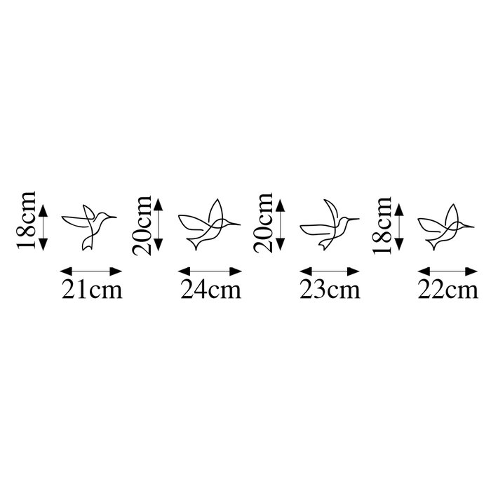 Wallity Birds - 304 Escultura de pared de metal negra